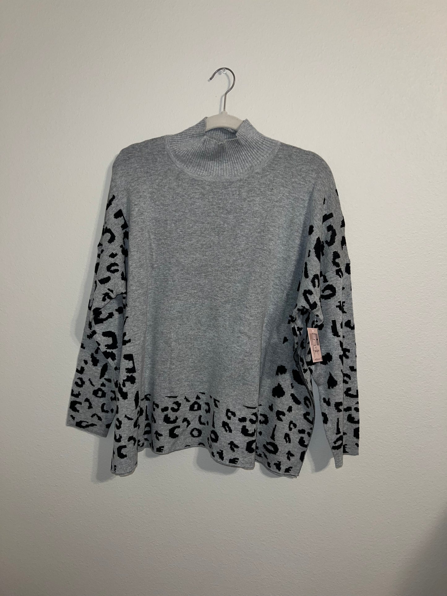 Grey Leopard Sweater