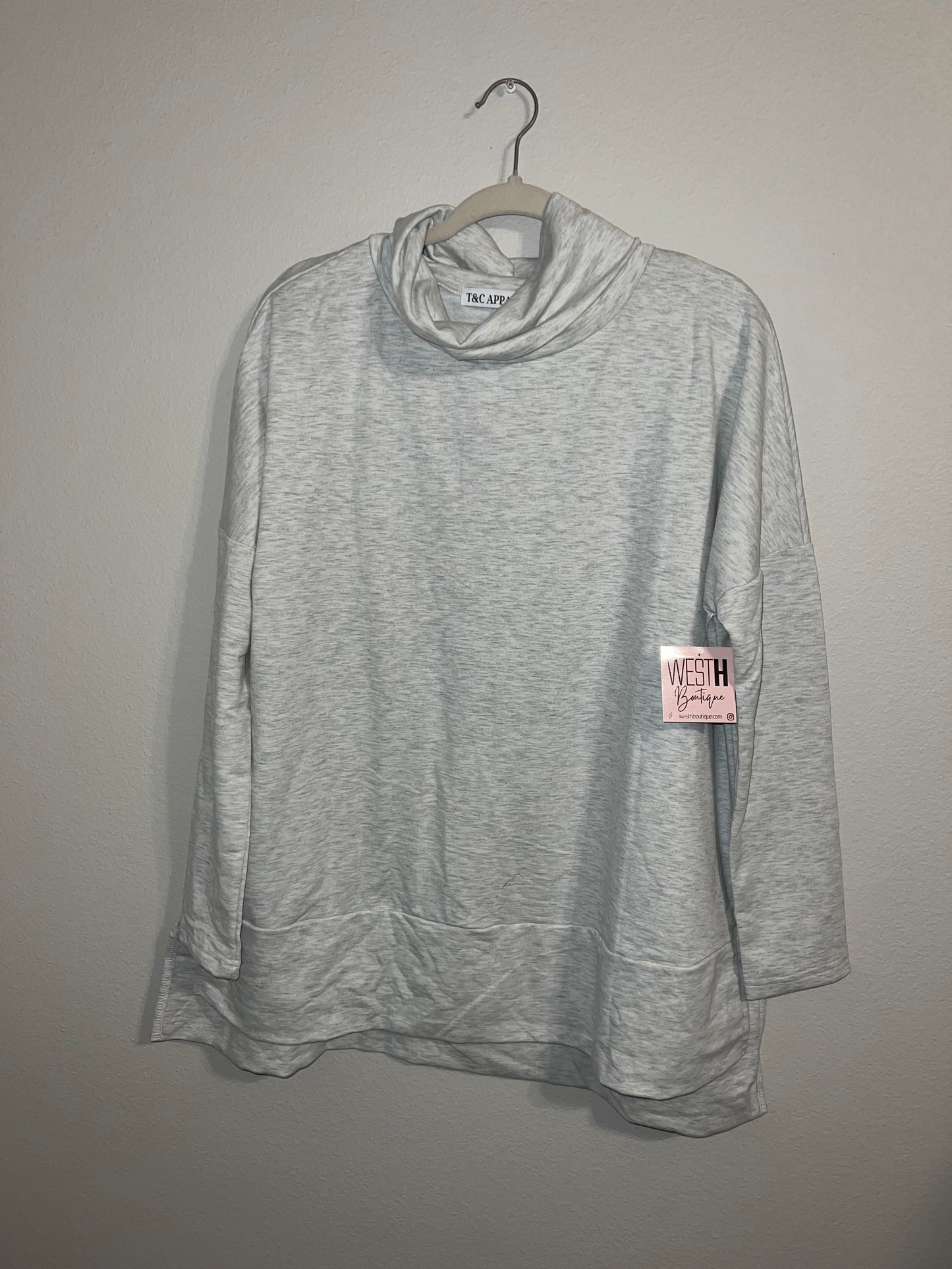 Grey Cowl Neck Sweater