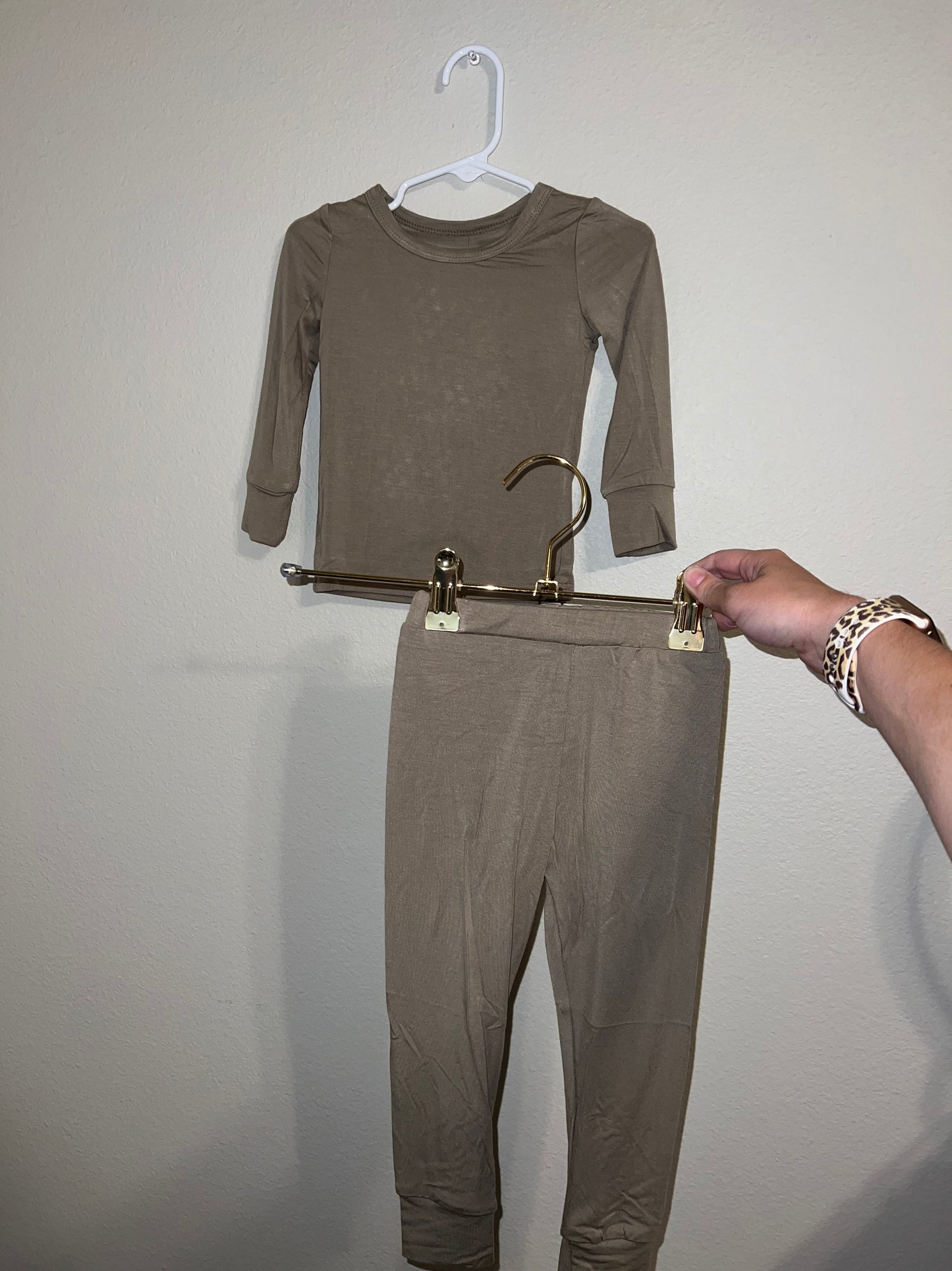 Kids Taupe Bamboo Two Piece Set