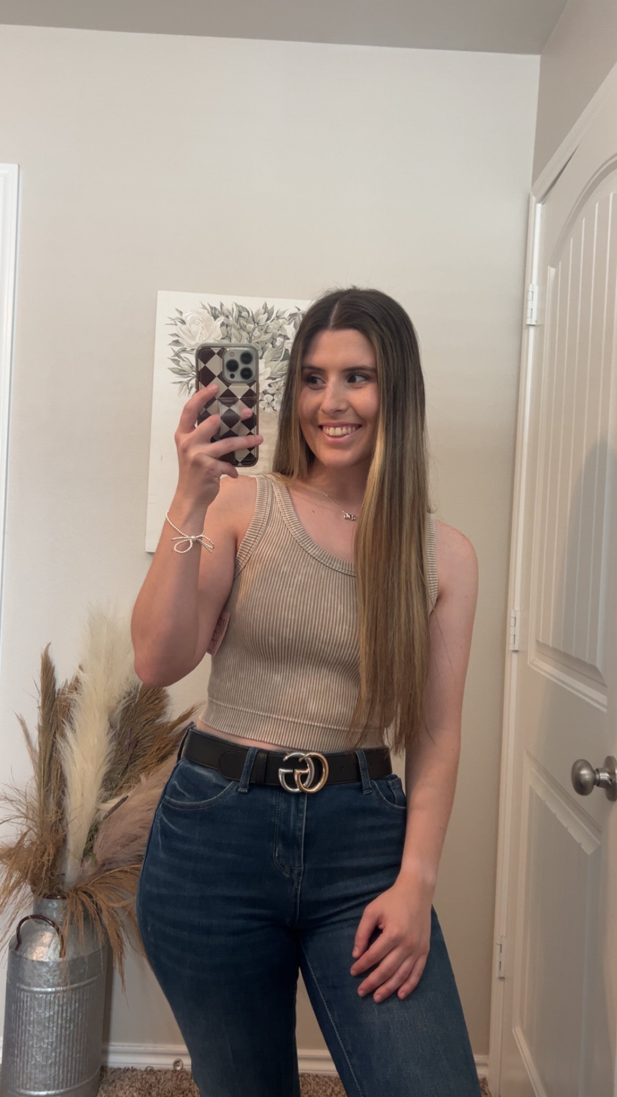 Mocha Ribbed Seamless Top