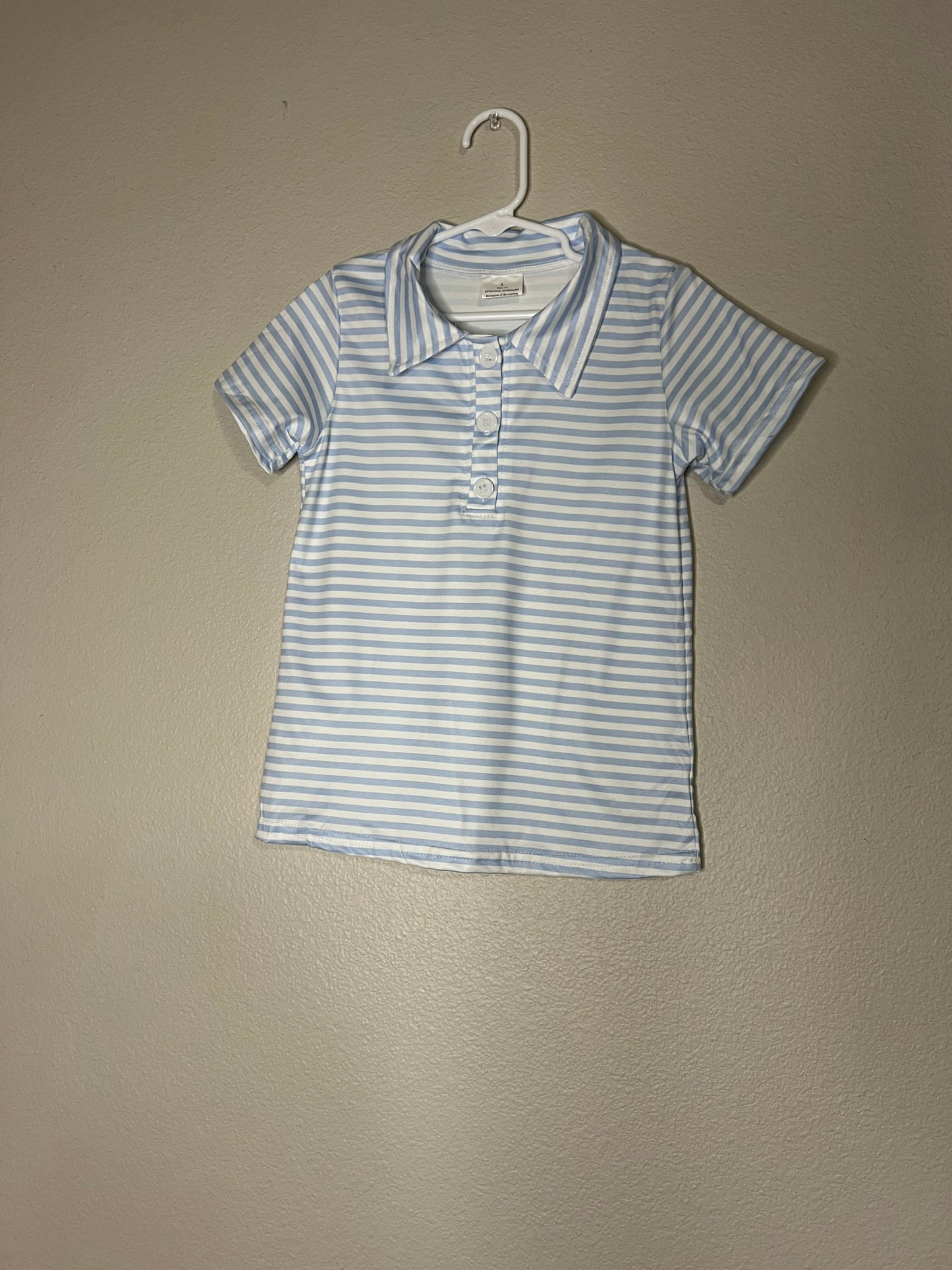 Boys Blue Striped Polo