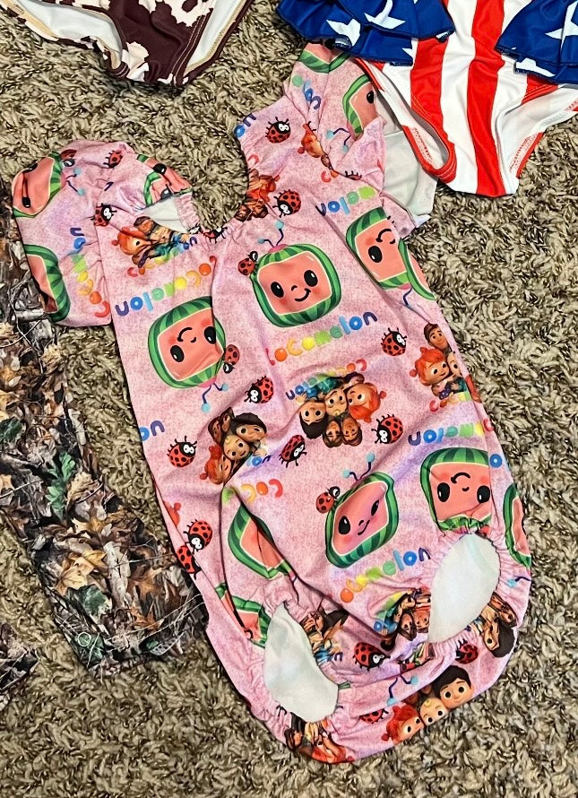 Girls Pink Melon Swimsuit