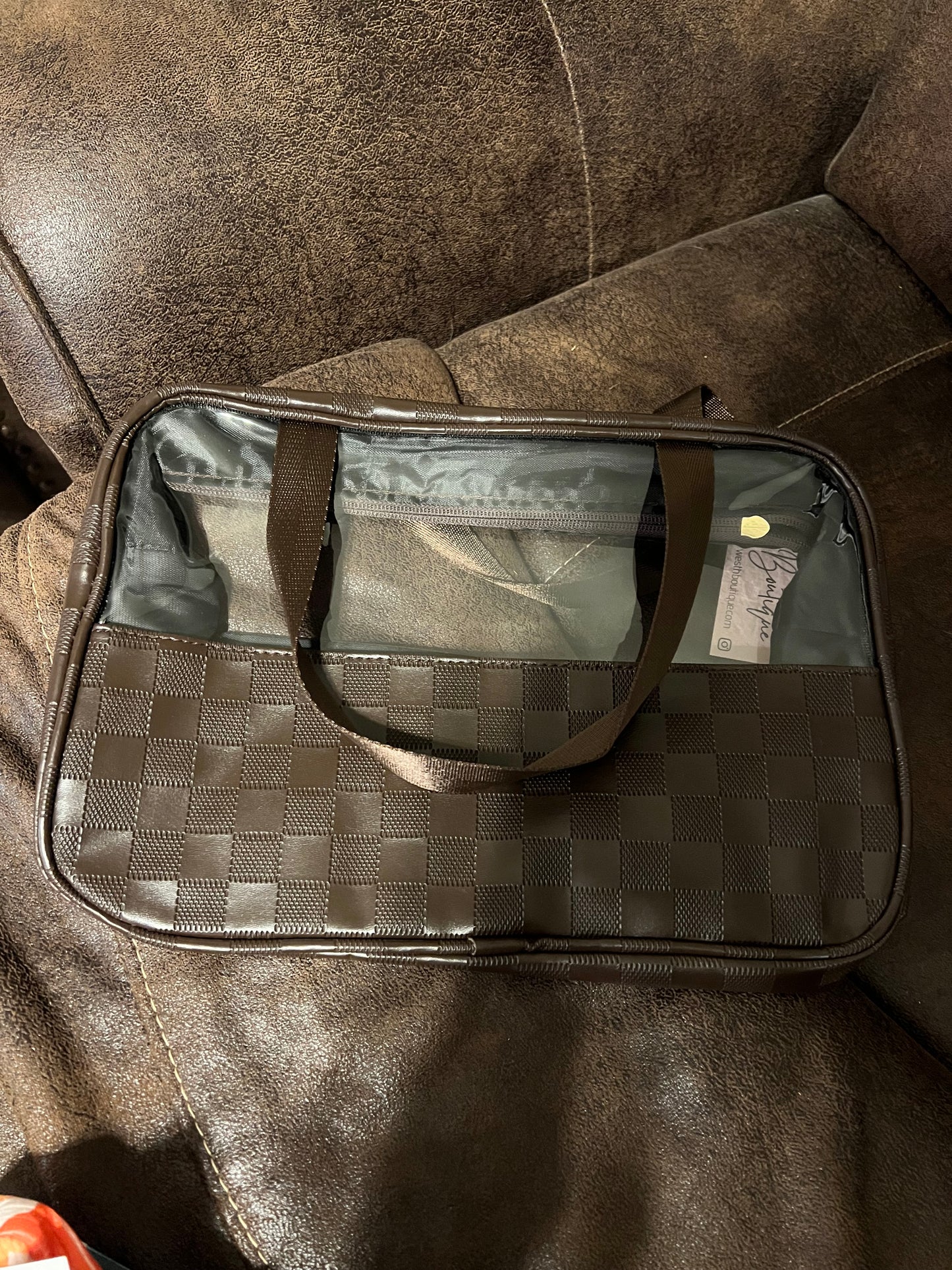 Checkered Clear Travel Case