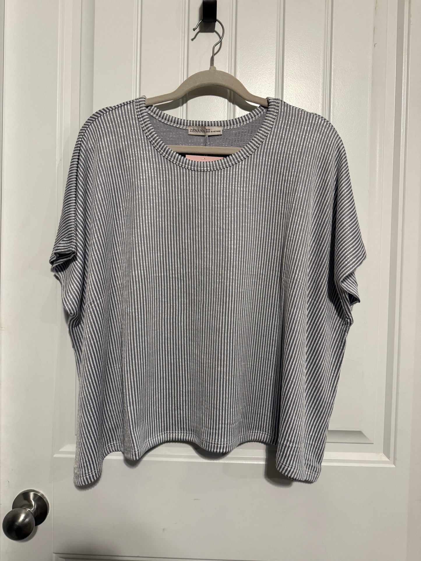 Sleet Classic Ribbed Striped Top