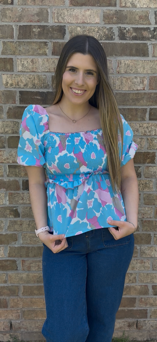 Cotton Candy Peplum Top