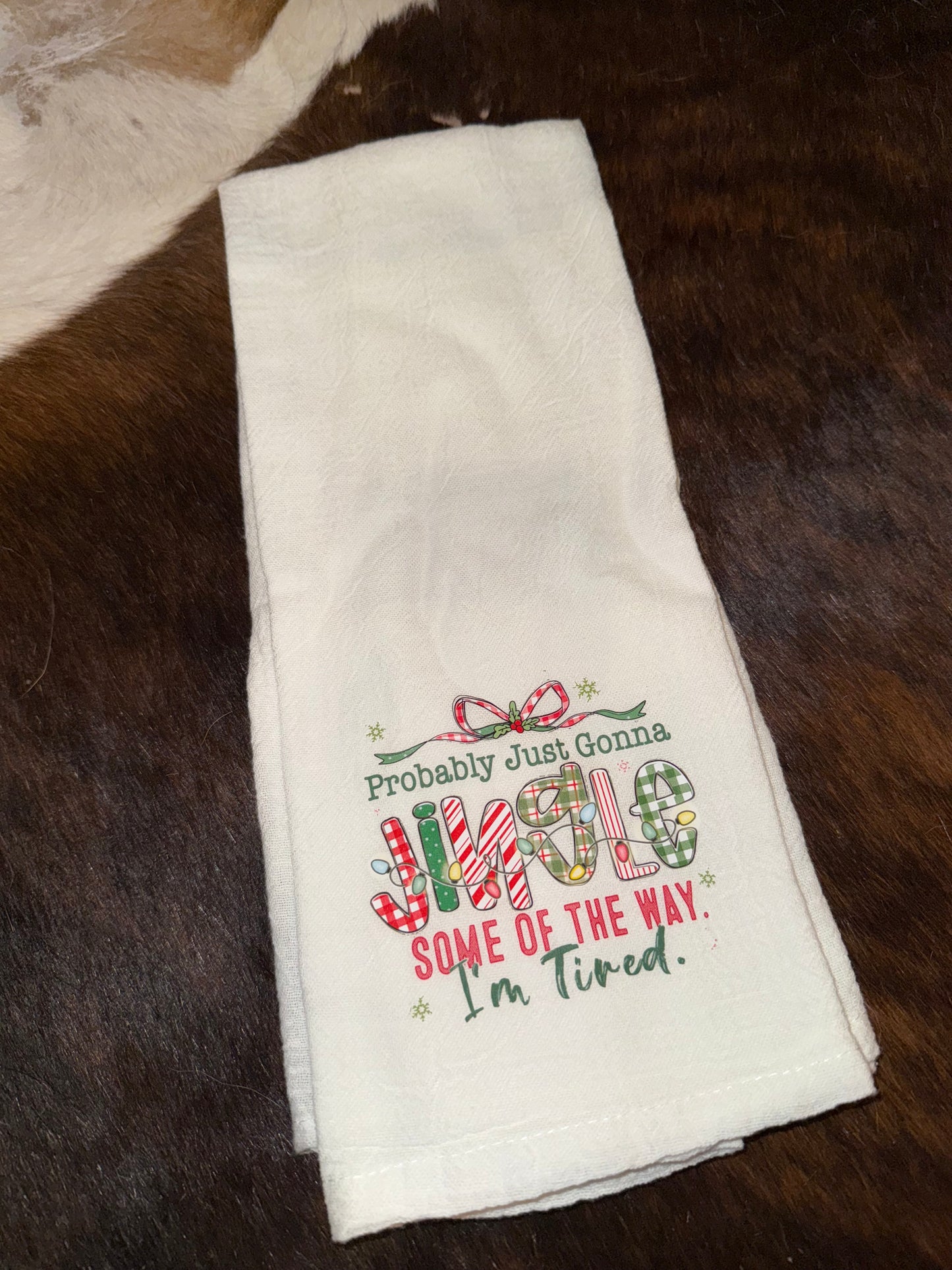 Christmas Colorful Saying Decorative Towels