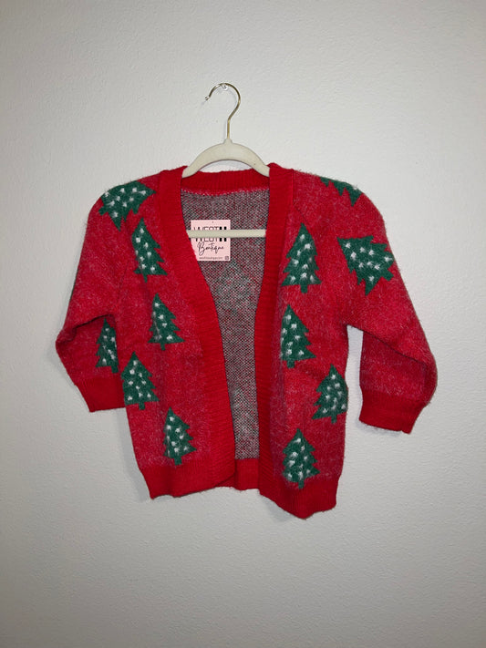 Girls Christmas Tree Cardigan