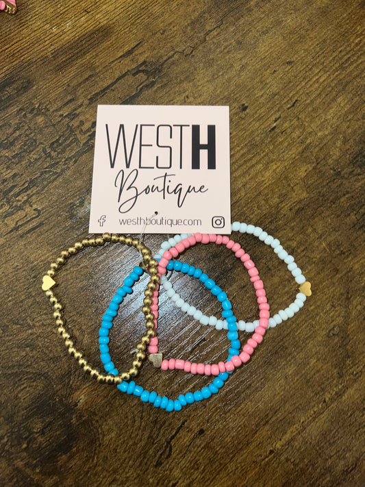 Heart Beaded Bracelet Set