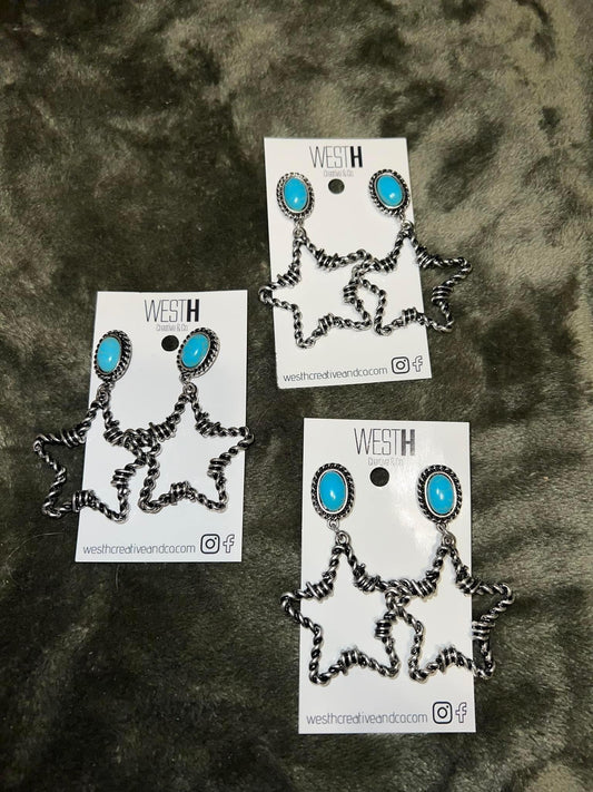 Barb Wire Star Earrings