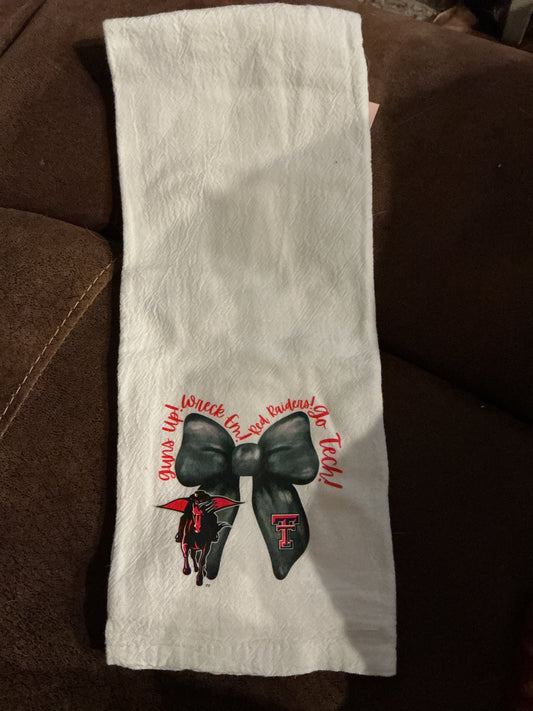 TTU Bow Decorative Towel