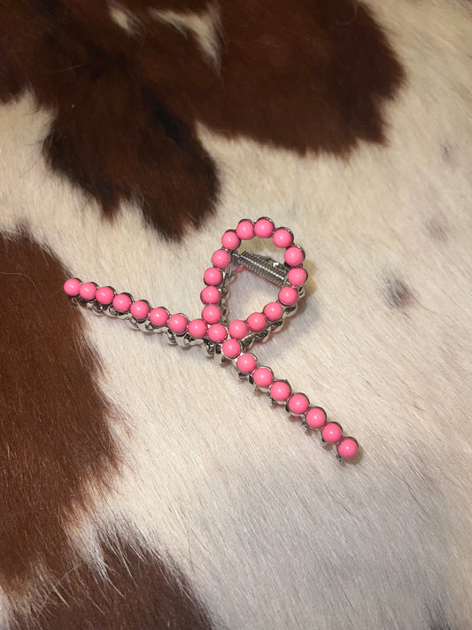 Pink Stone Claw Clip