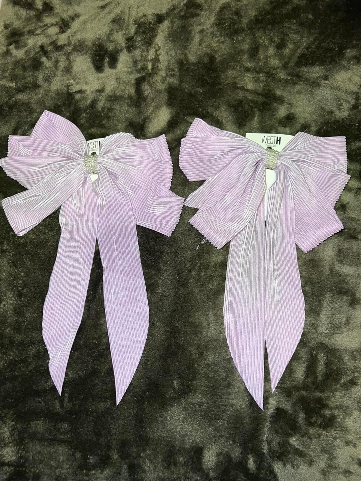 Lavender Pearl Hair Bow