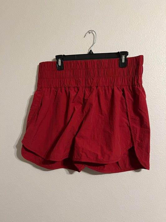 PLUS - Red Smocked Waistband Shorts