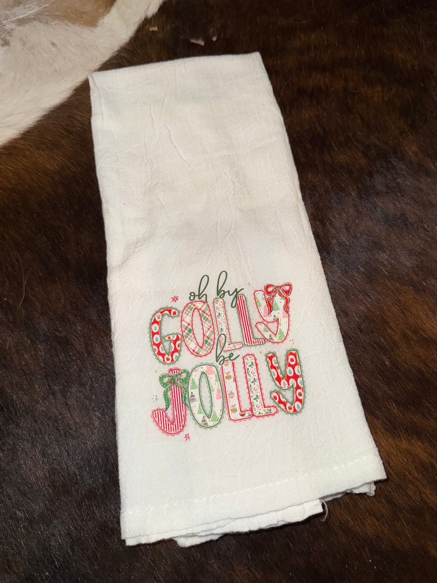 Christmas Colorful Saying Decorative Towels