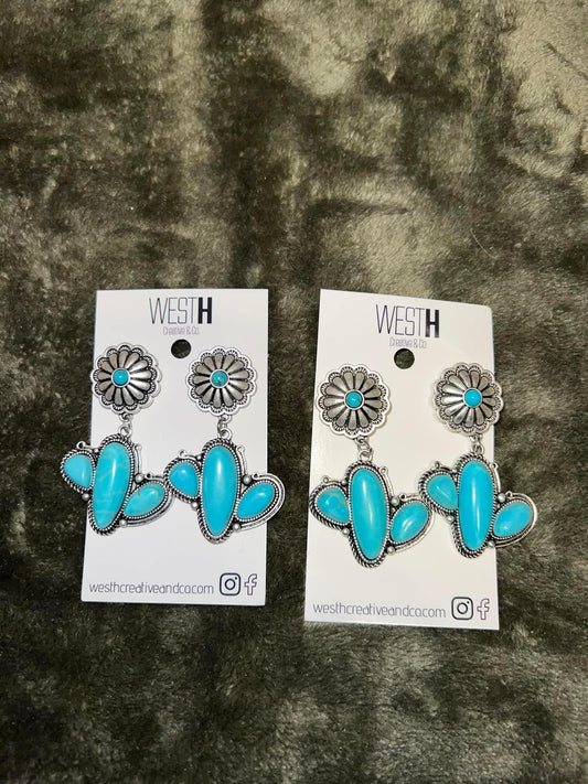 Cactus Turquoise Earrings
