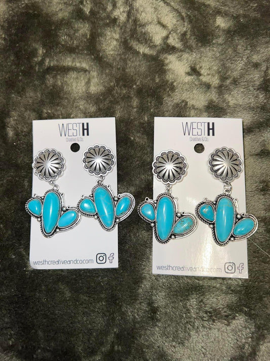 Cactus Turquoise Earrings