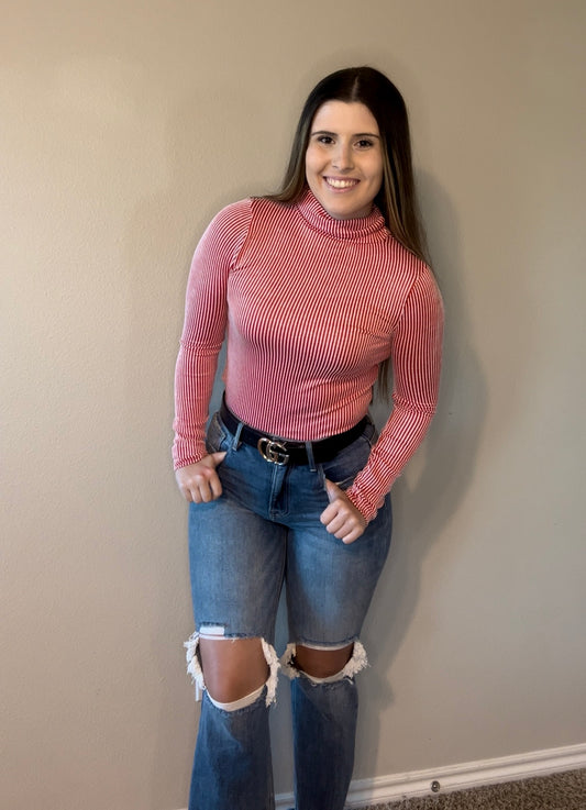 Ruby Ribbed Turtleneck Long Sleeve