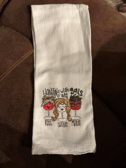 Hanging With Wine Decorative Towel