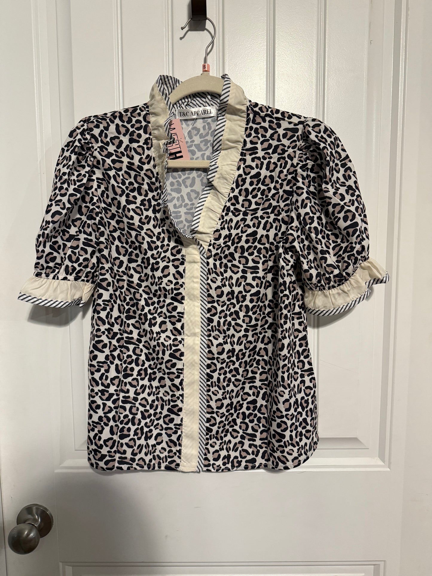 Leopard Frill Blouse