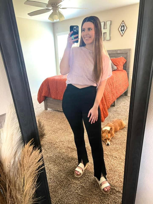 Front Slit Leggings