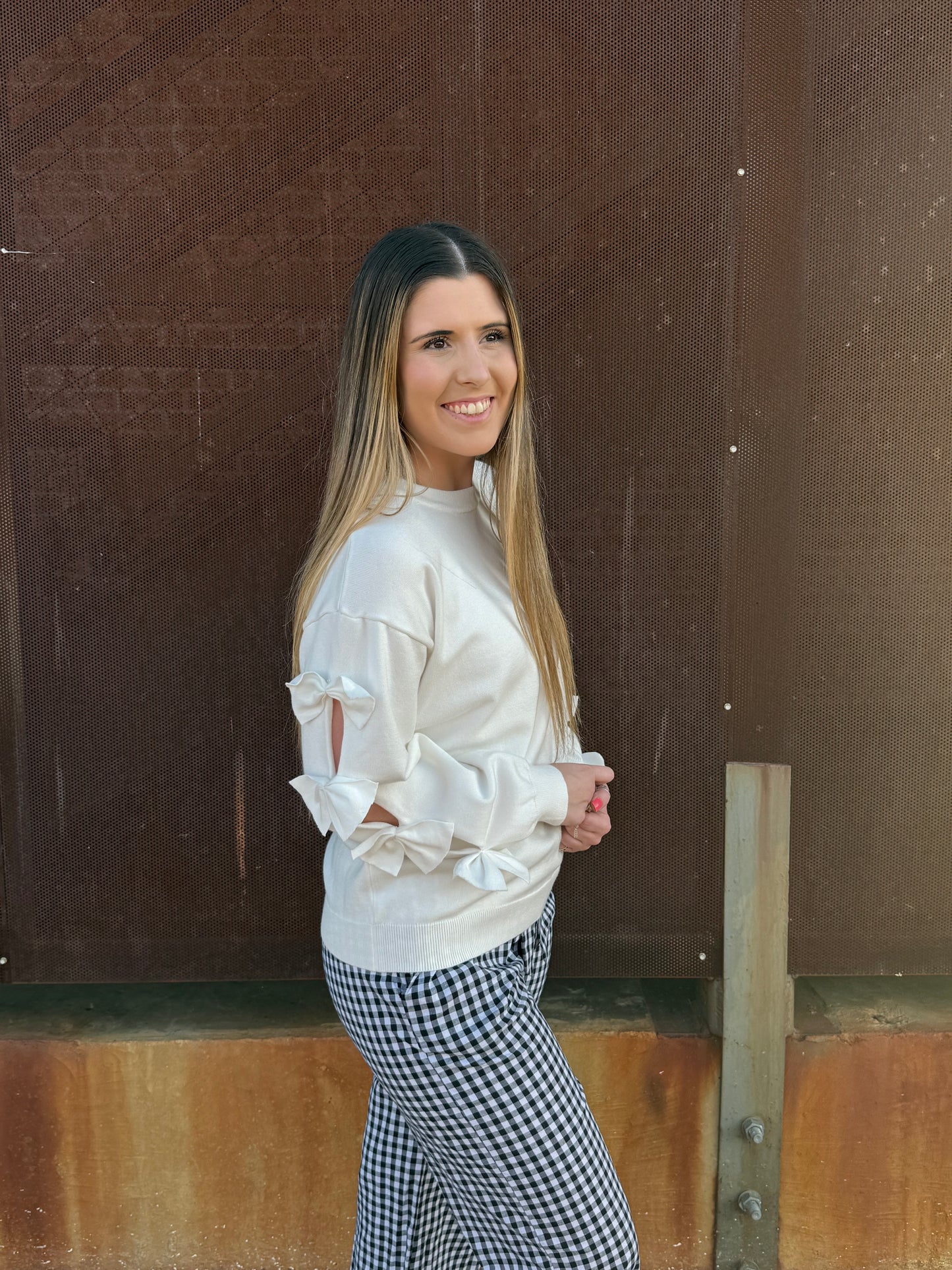 Bow Embellished Knit Sweater