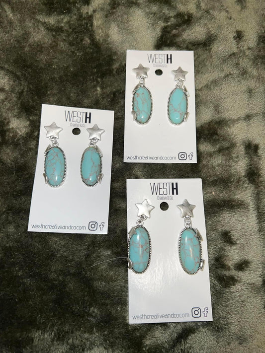 Turquoise Star Earrings