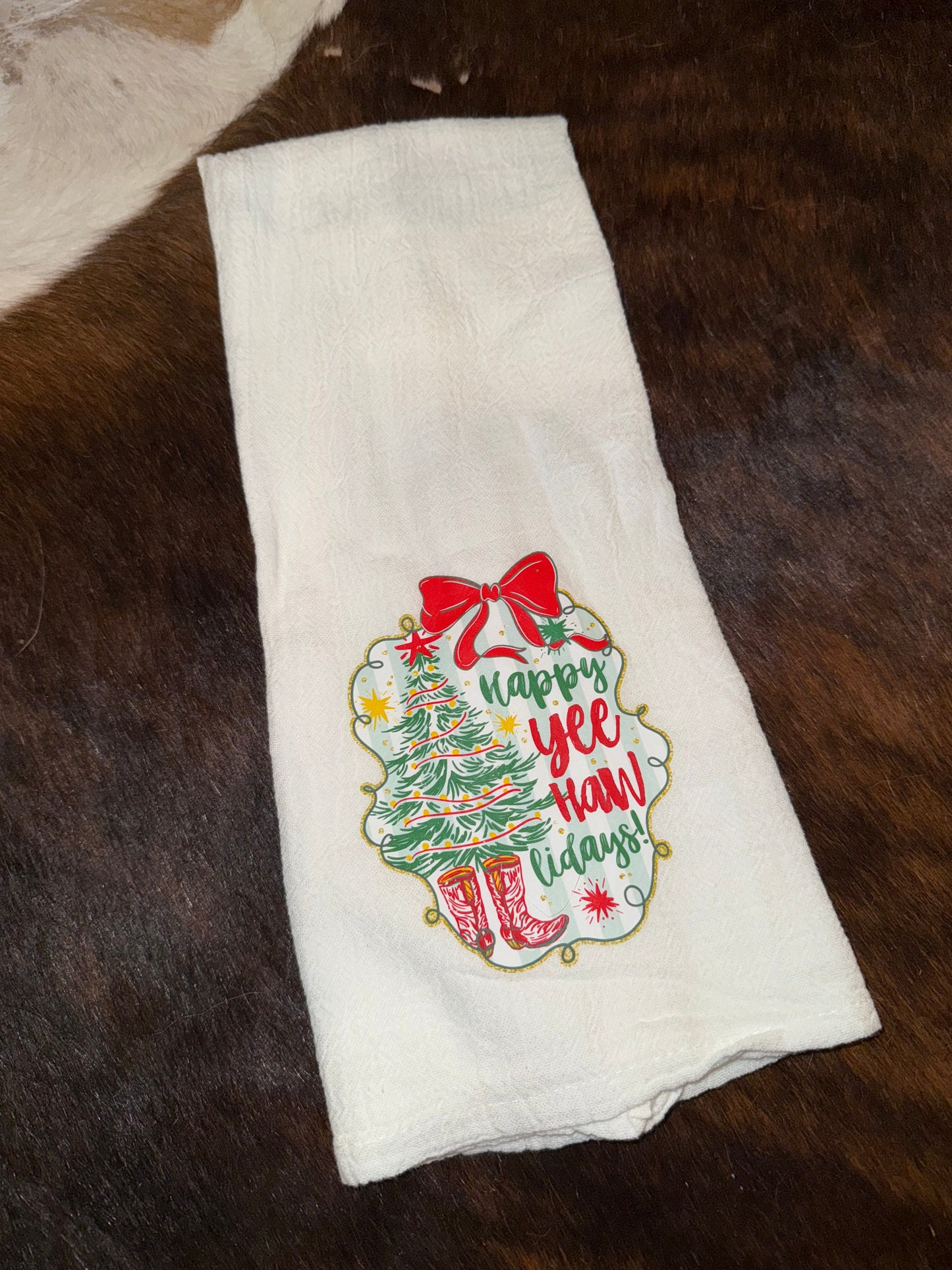 Christmas Colorful Saying Decorative Towels