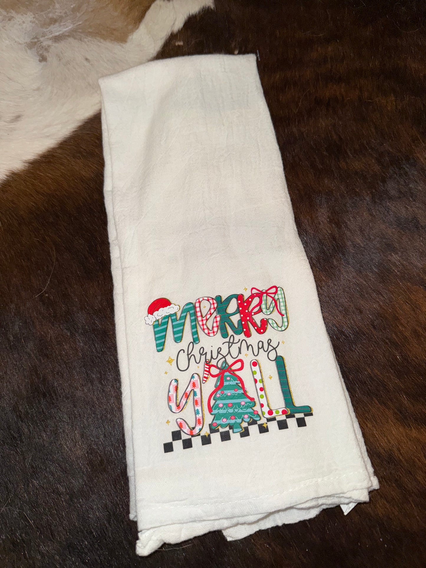 Christmas Colorful Saying Decorative Towels