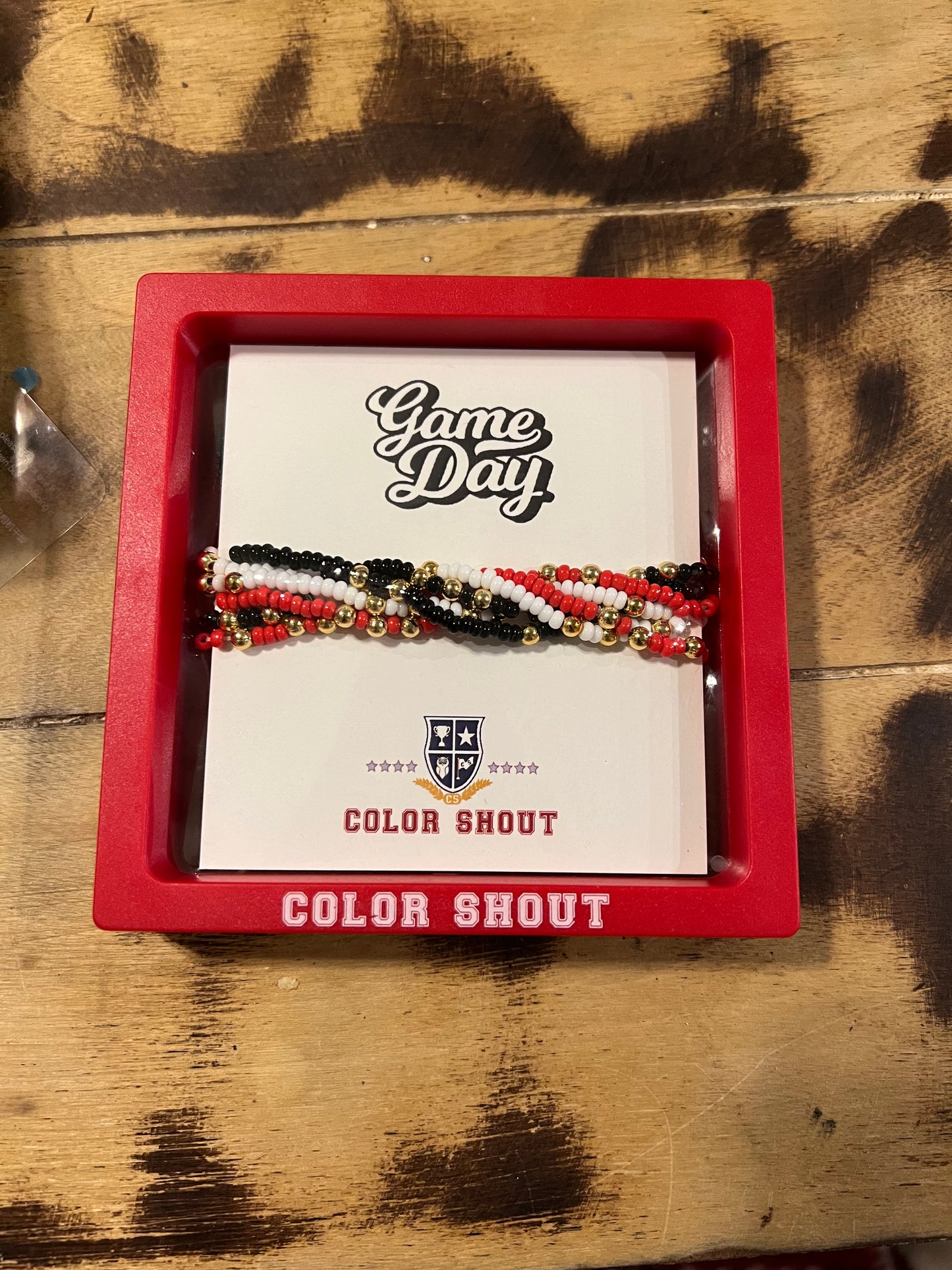 Red Game Day Bracelet Set
