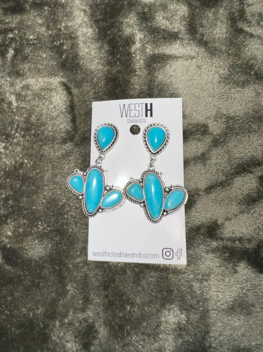 Cactus Full Turquoise Earrings