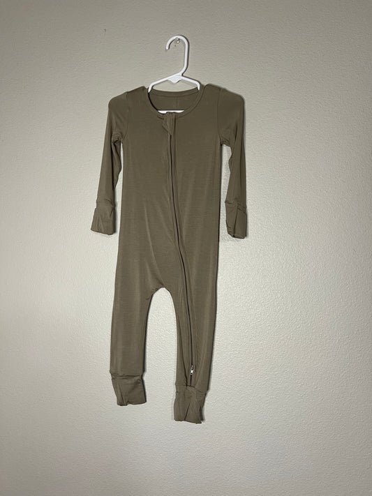 Kids Taupe Longsleeve Bamboo Zippy