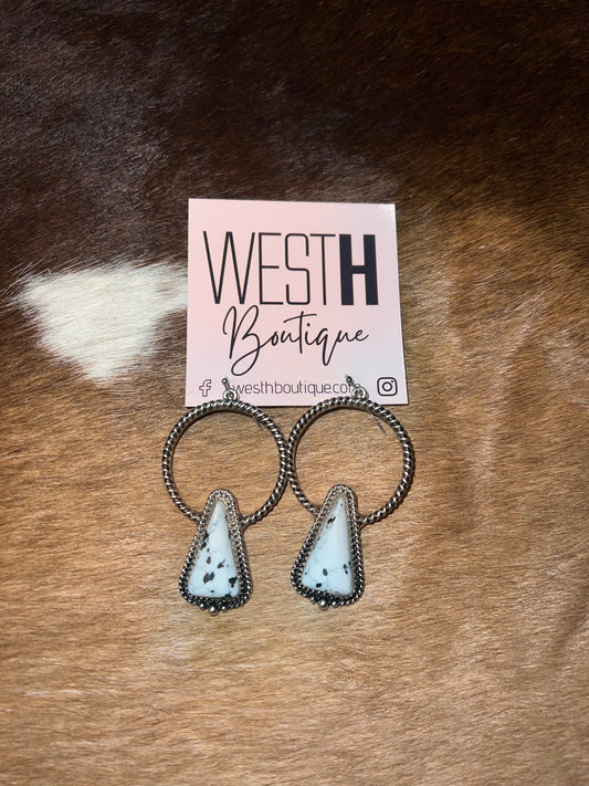 White Dorena Lake Earrings