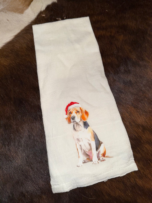 Christmas Dog Decorative Towel
