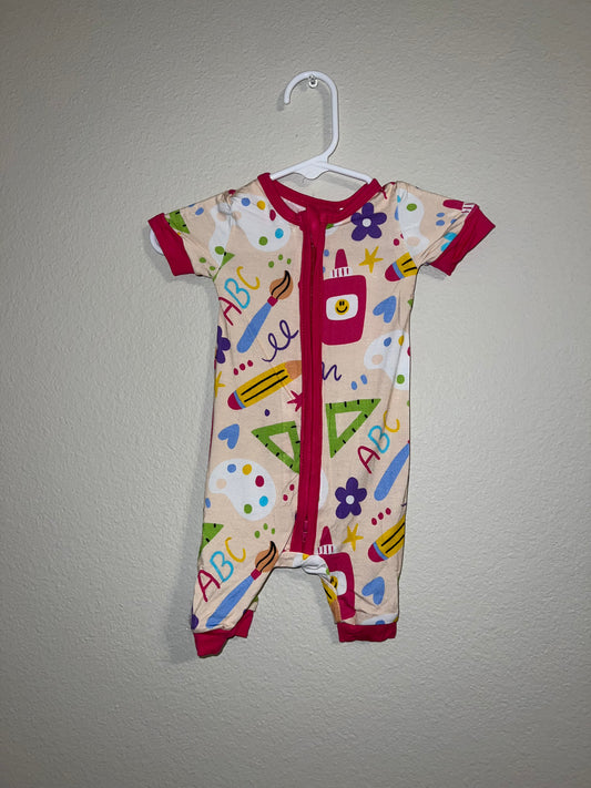 Kids Pink School Short Sleeve Bamboo Sleeper