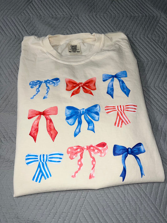 Red, White & Bows Tee