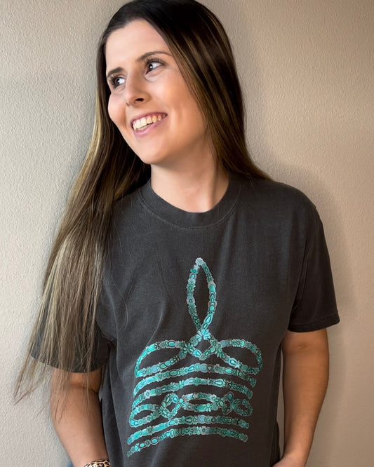 Turquoise Boot Stitch Tee