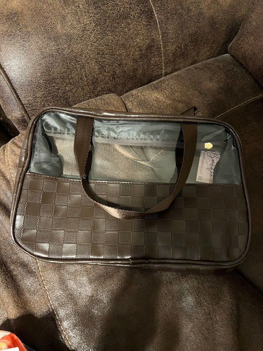 Checkered Clear Travel Case