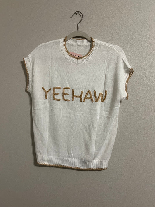 Yeehaw Embroidered Sweater Vest