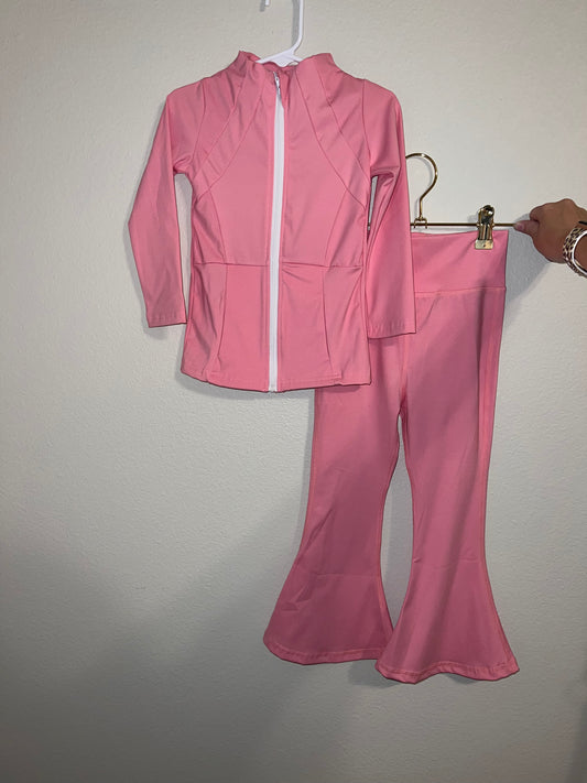 Girls Pink Flare Track Set