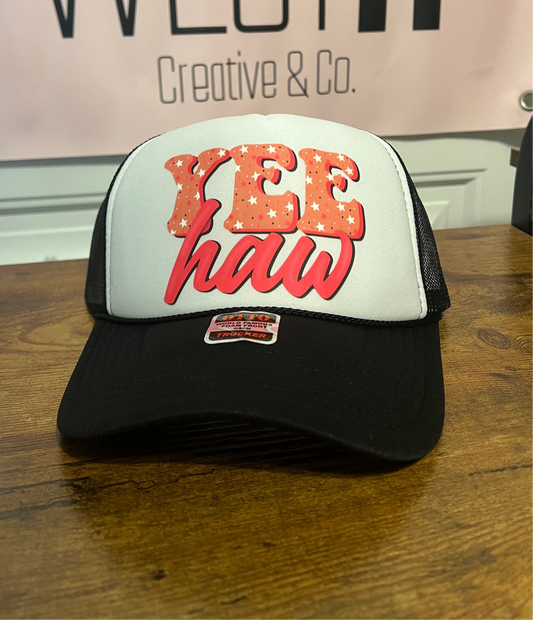 Pink Yeehaw Stars Hat