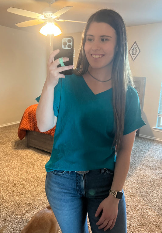 Love Blues Crinkle Tee